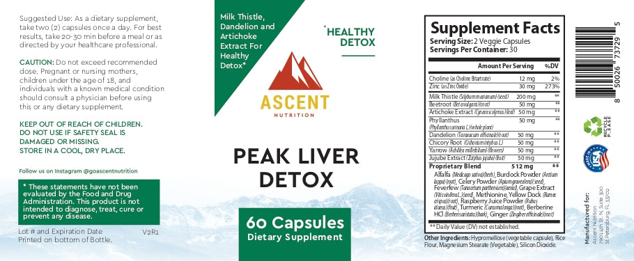 Peak Liver Detox, 60 Capsules, 512 mg