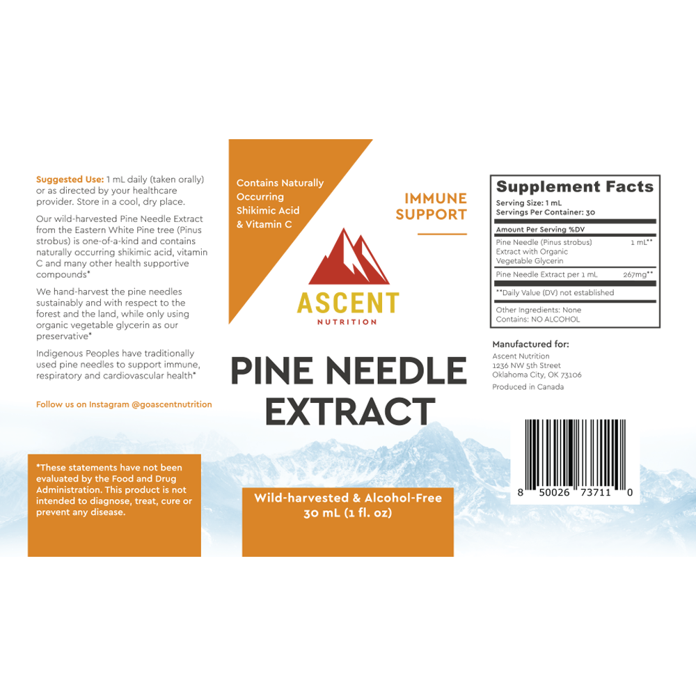 Pine Needle Extract, Pine Needle Tea Alternative, 267 mg